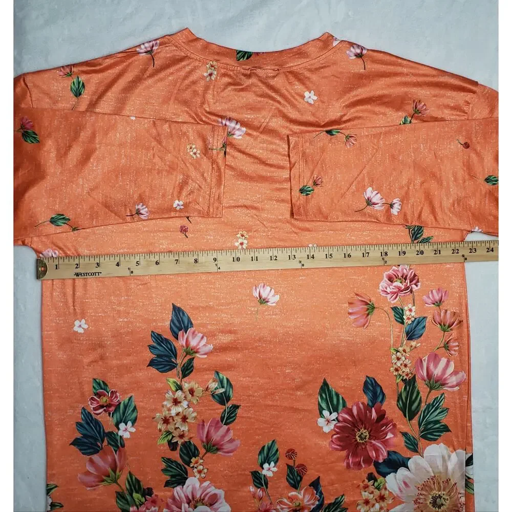 NWT Coeur De Vague Floral Tunic Top XL Coastal Grandma Boho
